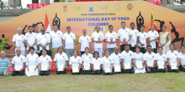 Yoga for Vasudhaiva Kutumbakam comes alive at Independence Square in Colombo