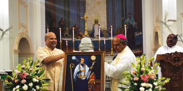 Thanksgiving prayer and unveiling of St. Joseph Vaz portrait held at the Sacred Heart Cathedral, New Delhi