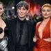 Actors Emily Blunt (L), Cillian Murphy (centre) and Florence Pugh (R) at the premiere of Oppenheimer. Image credits - Getty Images.