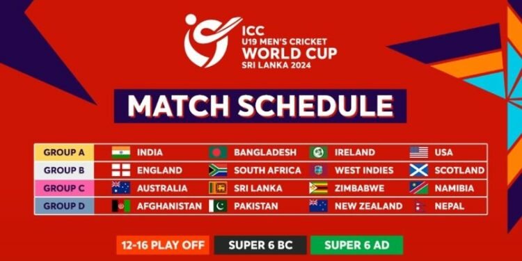 Fixtures announced for ICC U19 Men’s Cricket World Cup 2024 in Sri Lanka