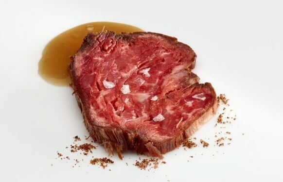 This dish on Mugaritz's tasting menu is called "Technique: beef contrasts."