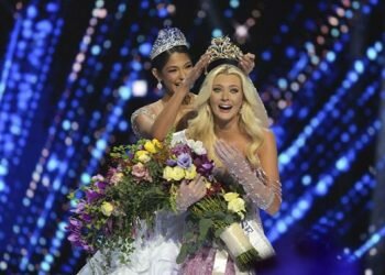 Victoria Kjær Theilvig of Denmark is crowned the 73rd Miss Universe